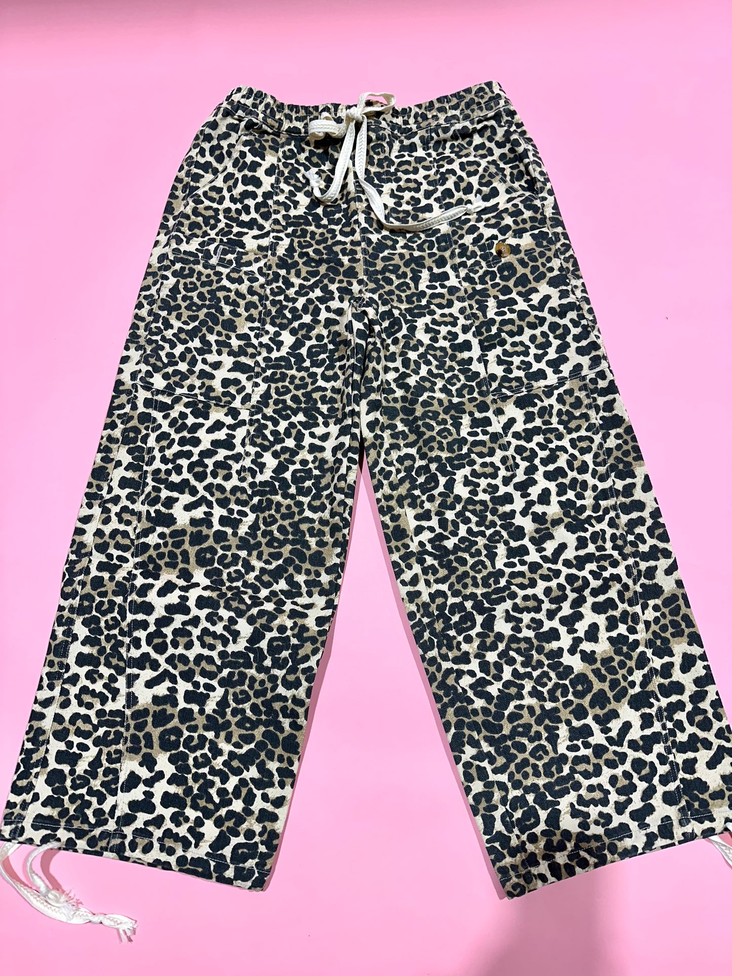 On The Prowl Leopard Print Drawstring Pants