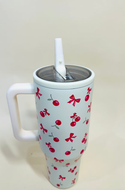 Bows and Cherries 40oz Spill proof Tumbler