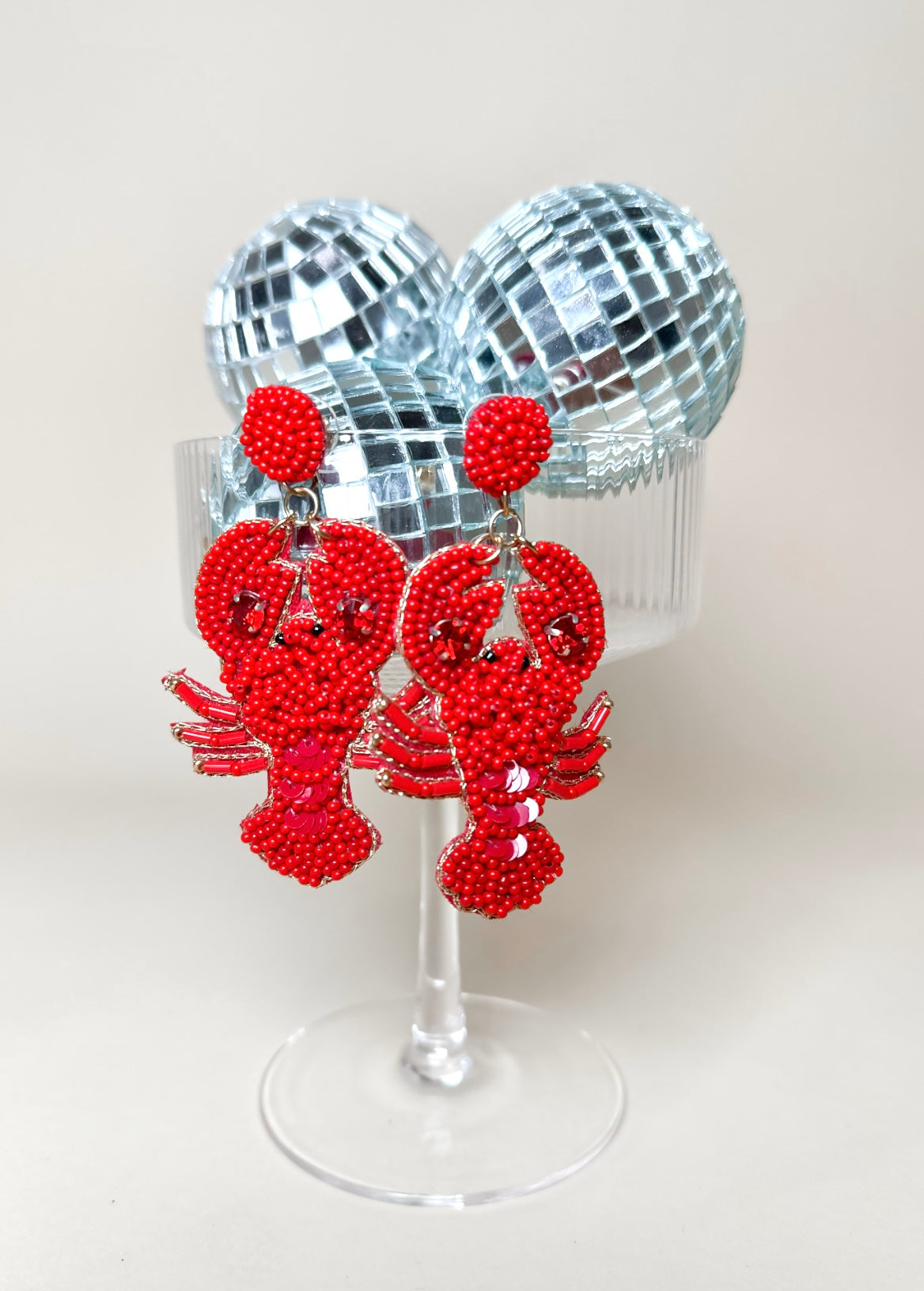 Beaded Crawfish Iconic Stud Earrings