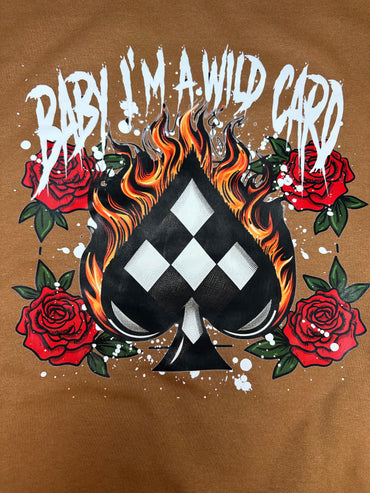 Baby I'm A Wild Card Graphic Crewneck Top