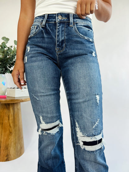 Wrenlee Tates Mid Rise Distressed Jeans