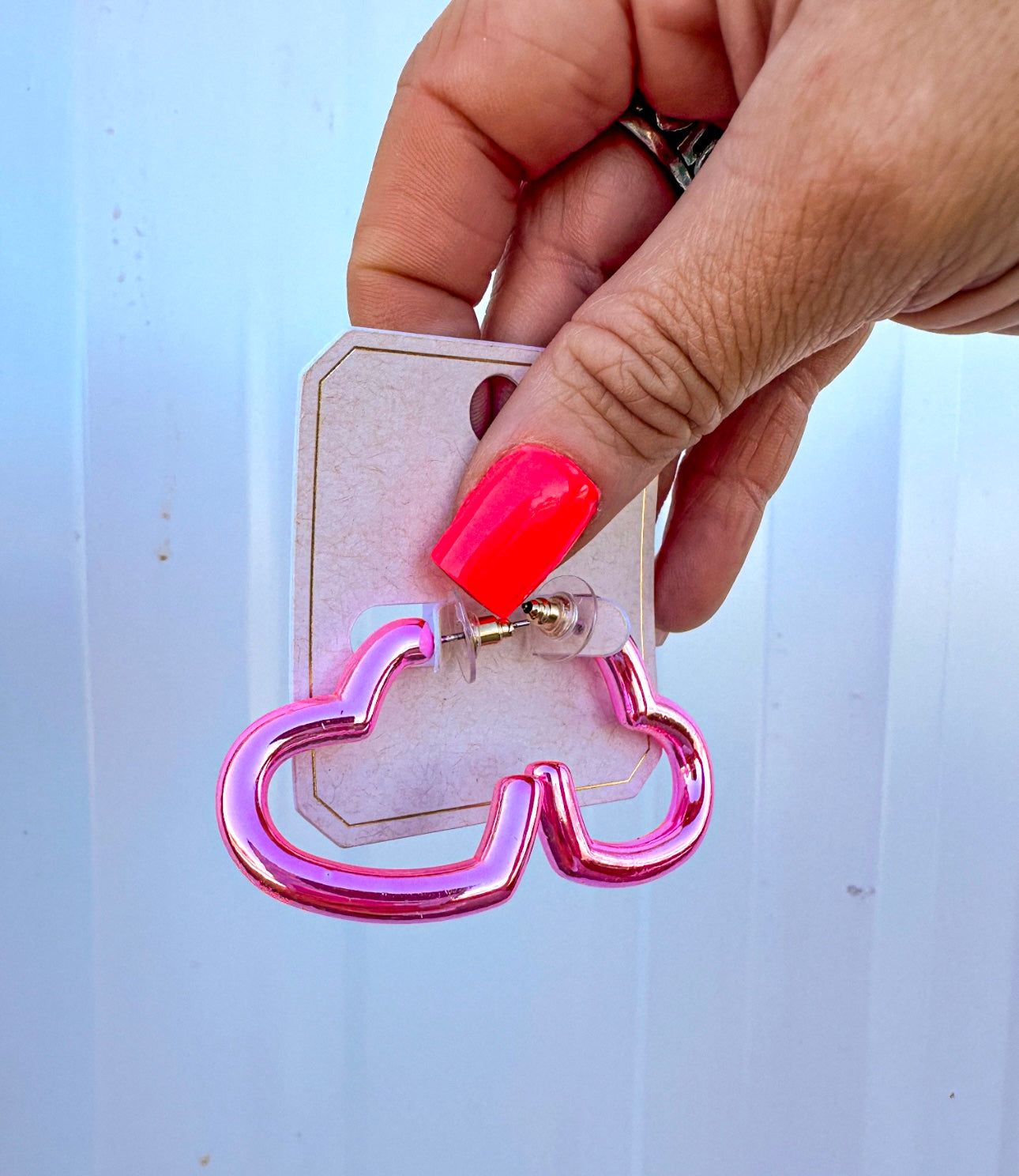 Pink Heart Shaded Earrings