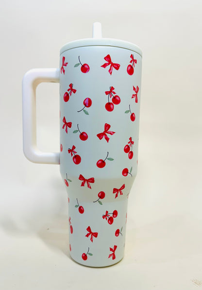 Bows and Cherries 40oz Spill proof Tumbler