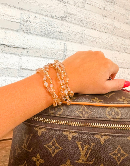 Gold 5-Piece clear bracelet set