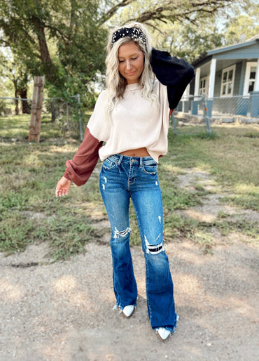 Safe And Sound Colorblock Sweater Top