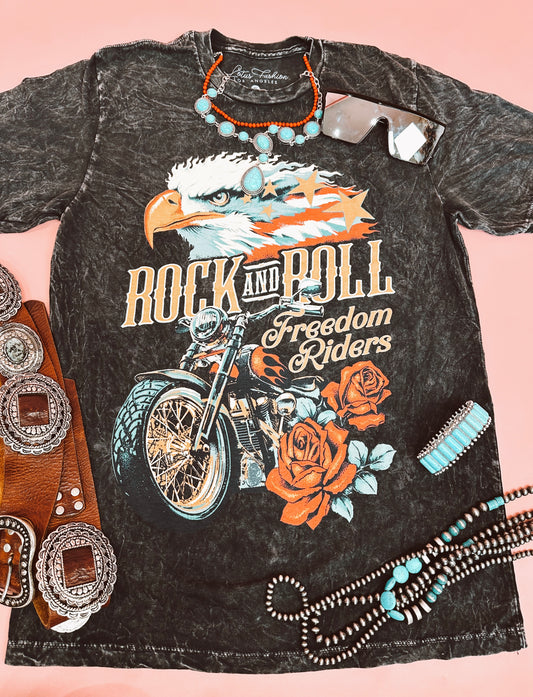 Rock and Roll Freedom Rider Graphic Top