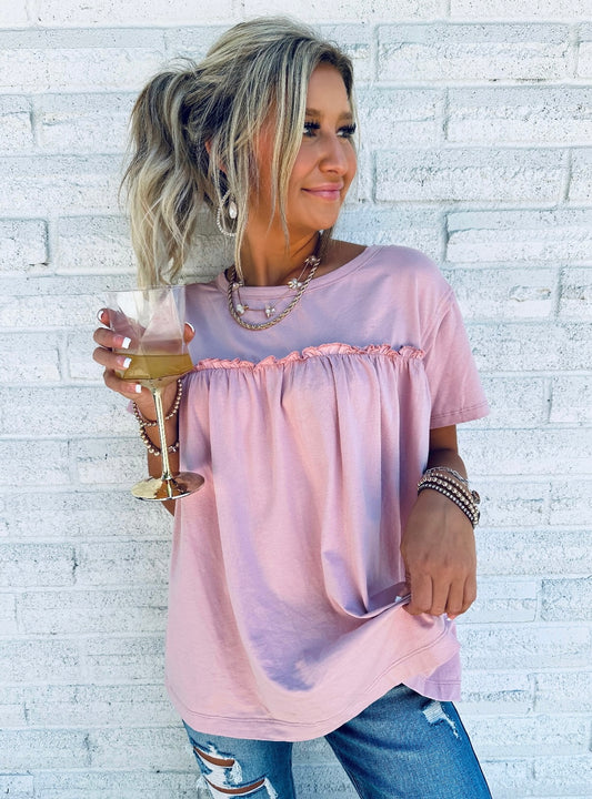 Light Pink Ruffled Babydoll Top