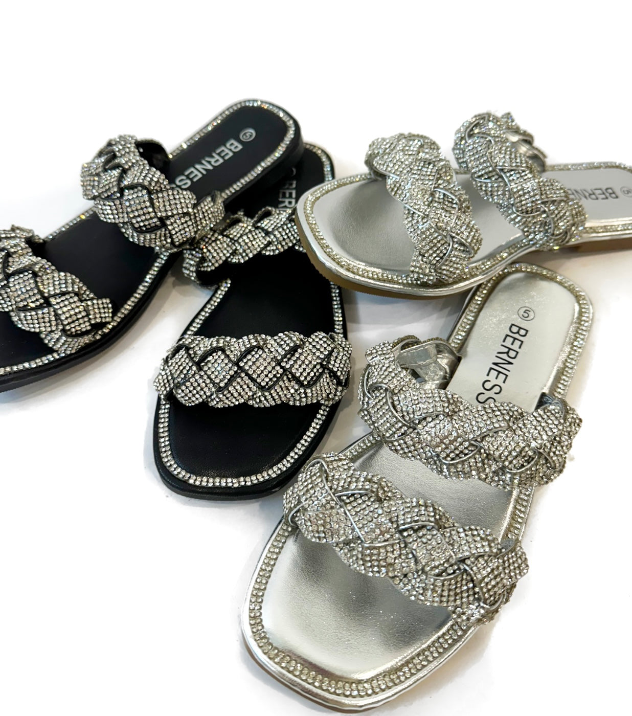 Be My Crush Sparkle Braided Sandals