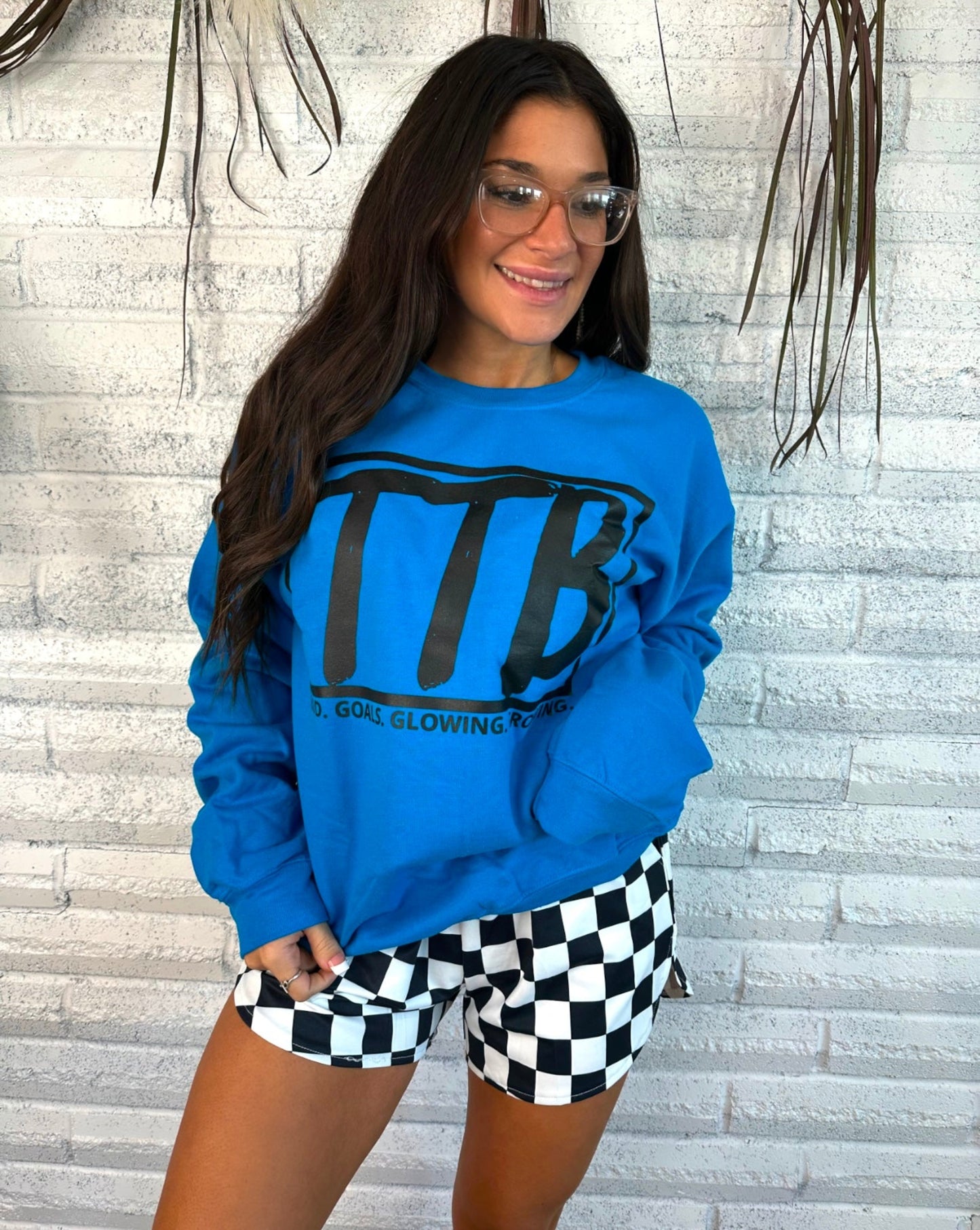 Reef Blue TTB w/ Black Logo Crewneck Top