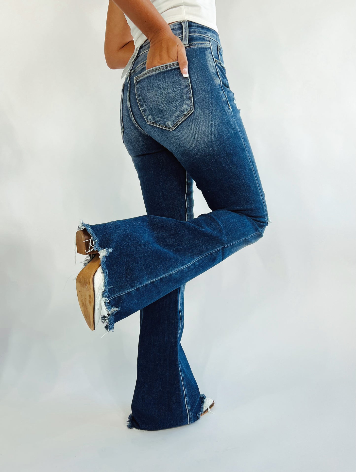 Wrenlee Tates Mid Rise Distressed Jeans