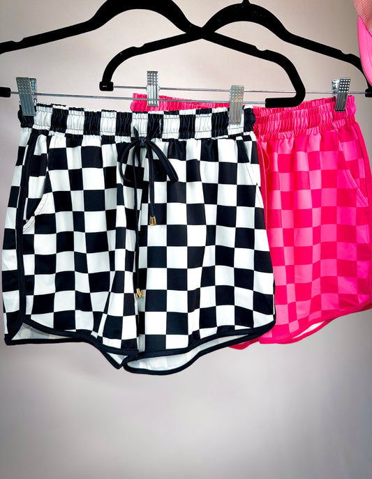 Anything Could Happen Checkered Active Shorts