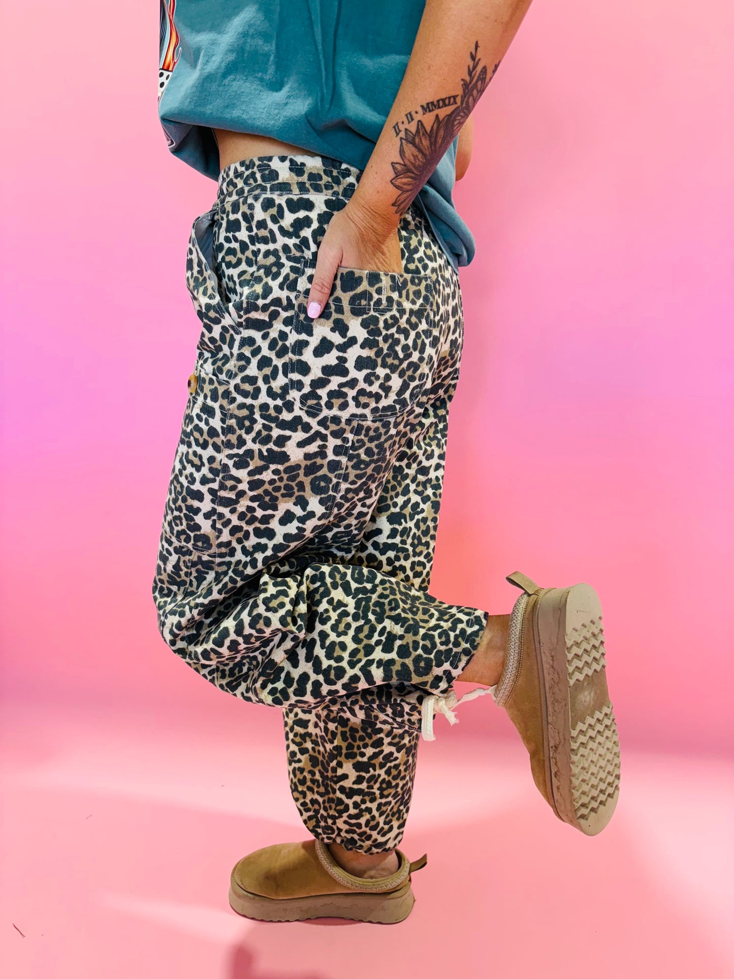 On The Prowl Leopard Print Drawstring Pants