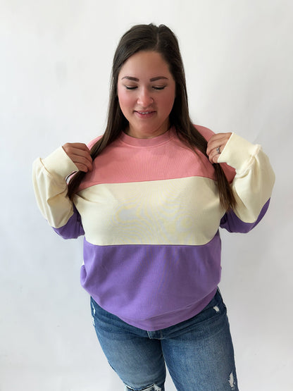 Meadow Lane Colorblock Sweater Top