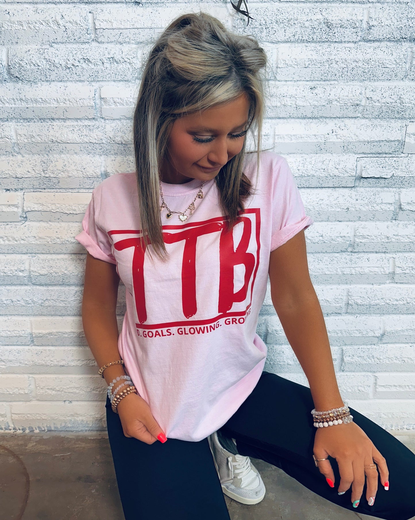 Pink + Red Logo Graphic Top