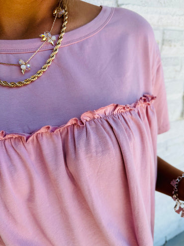 Light Pink Ruffled Babydoll Top