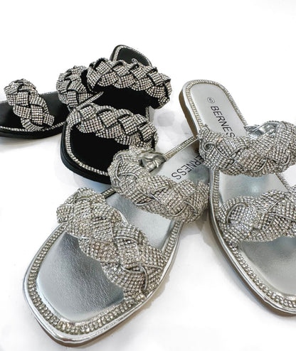 Be My Crush Sparkle Braided Sandals