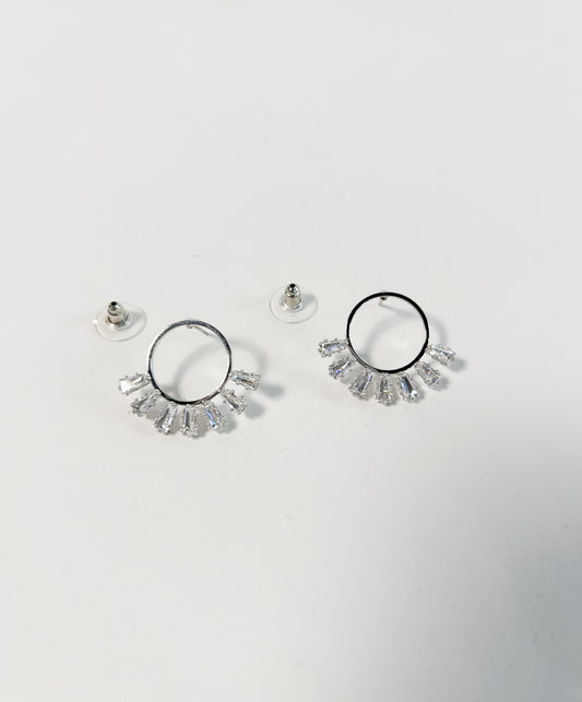 Clearly Elegant Silver Diamond Studs