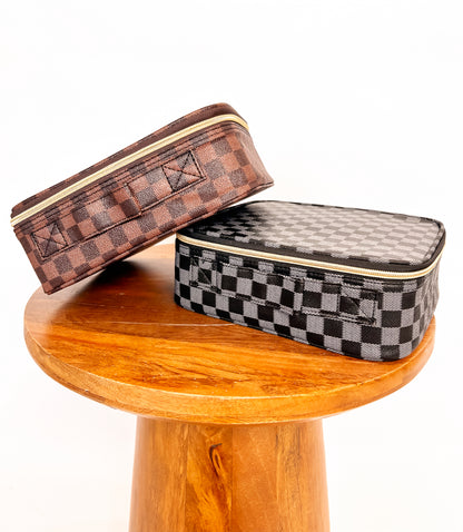 Checkered Makeup Carrying Case